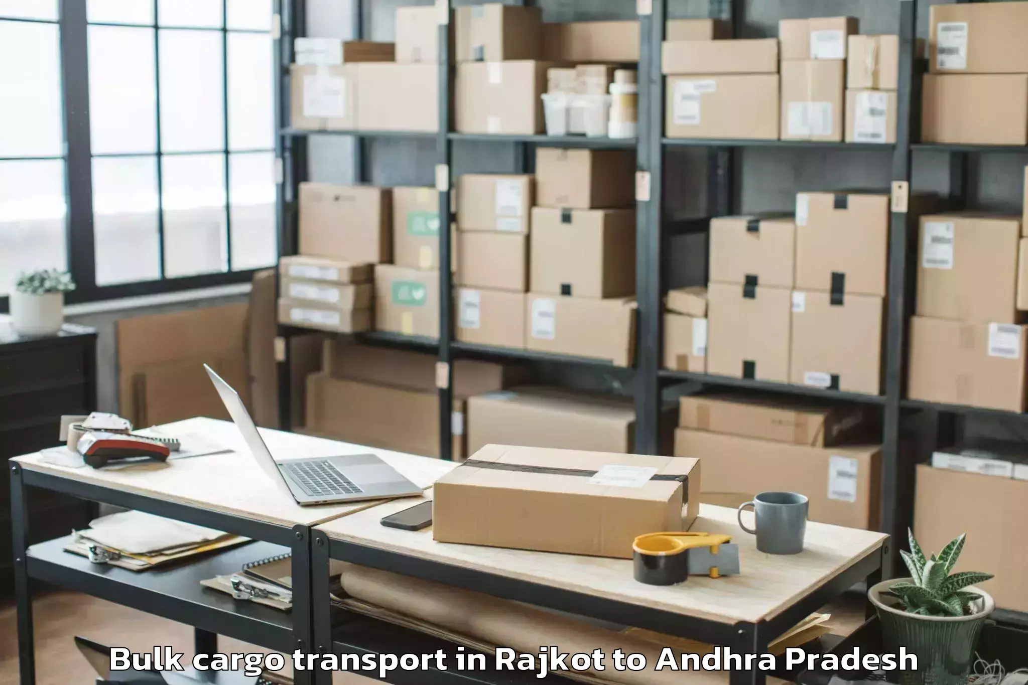 Reliable Rajkot to Peda Araveedu Bulk Cargo Transport